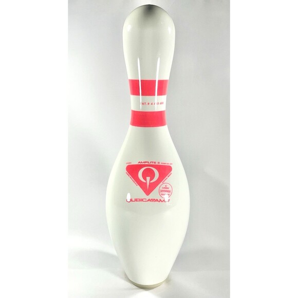 AMFLite II Black Light Bowling Pin Wooden Plastic Coat White and Pink - Picture 1 of 10